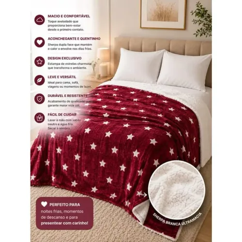 COBERDROM / EDREDOM SHERPA DUPLA FACE - R$ 190,00