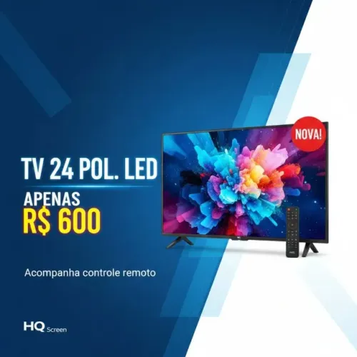  TV 24" LED HQ SCREEN - NOVA E COM PREÇO IMBATÍVEL!