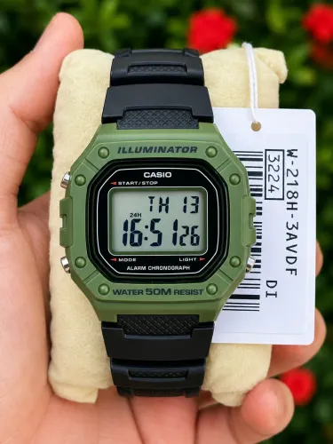Relógio Casio W-218H Novo original verde digital