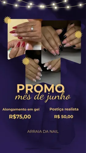 Unhas em gel e postiça realista 