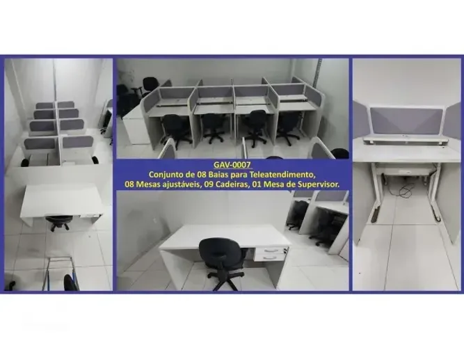 Lote Móveis para Escritório / Call Center - 32 Baias, Mesas e 35 Cadeiras