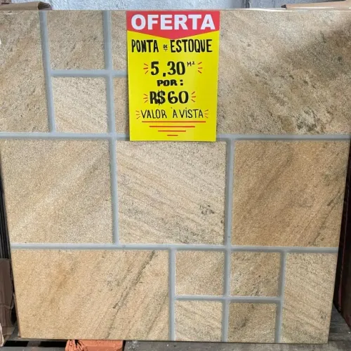 PONTA de ESTOQUE - PISO 61x61cm - 5,30M² POR: R$60