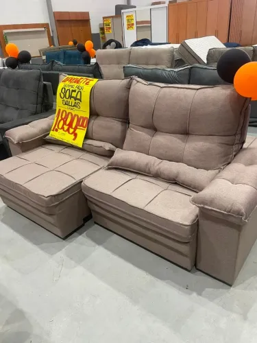 SOFA RETRÁTIL E RECLINÁVEL 2,30 (LINHO, ÚLTIMA PEÇA)