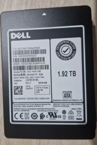 SSD SATA 1.92TB 6GBPS 2.5 DELL / Samsung Servidores 