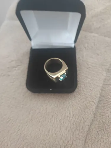 Anel de ouro 18 k com pedra turmalina da paraíba laboratório 