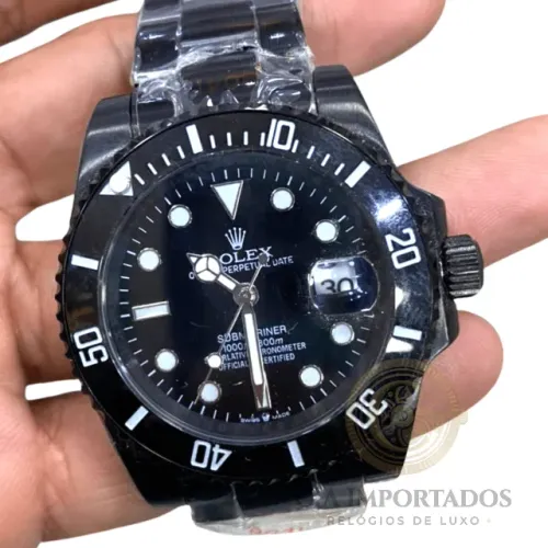 Submariner Premium Preto com Mostrador Preto Bezel Preto Automático