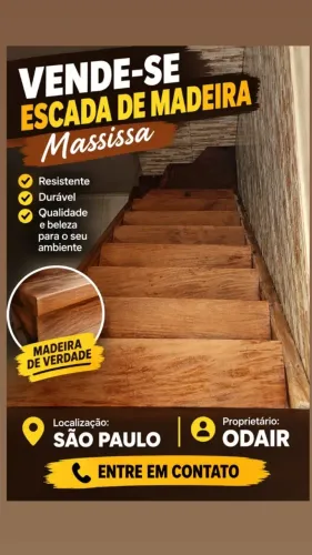 escada de madeira maçiça