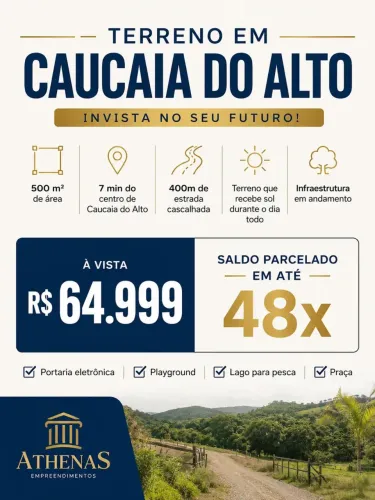 COMPRE SEU TERRENO EM CAUCAIA DO ALTO PARA CONSTRUIR SUA CHÁCARA