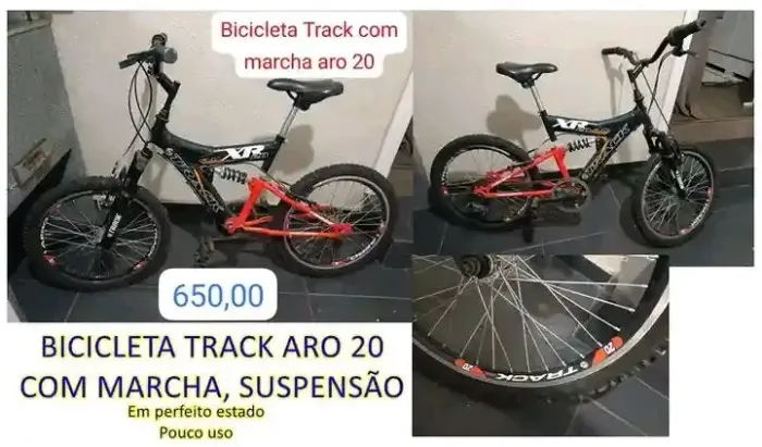 Bicicleta Aro 20 com marcha e suspensão 