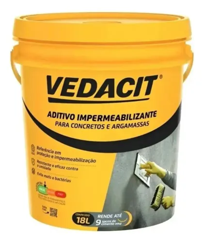 Vedacit impermeabilizante aditivo para concretos e argamassas balde 18L