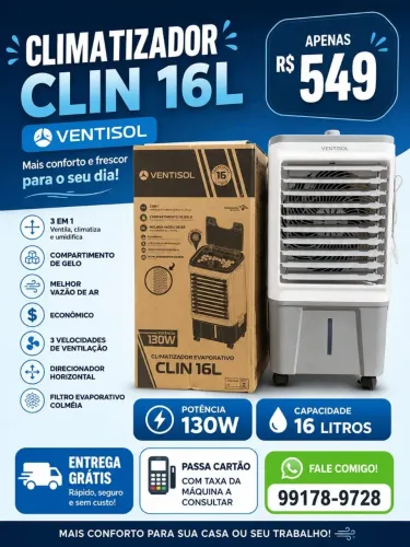 Climatizador 16 litros VENTISOL novo na caixa