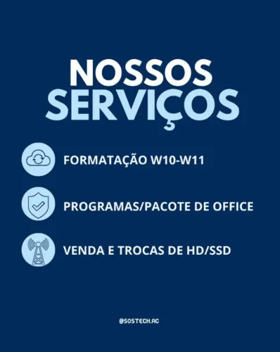 Serviços de Informática e Suporte Técnico para PC e Notebook.