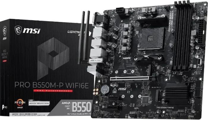 MSI Placa-mãe PRO B550M-P WIFI6E ProSeries (AMD Ryzen 5000 Series, AM4, DDR4, PCIe 4.0)