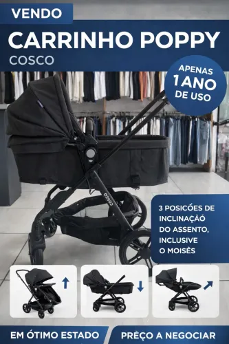 Carrinho poppy 3em 1 Moisés