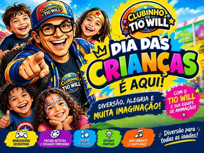 Animação de Eventos com o Animador de festas Tio Will e Cia