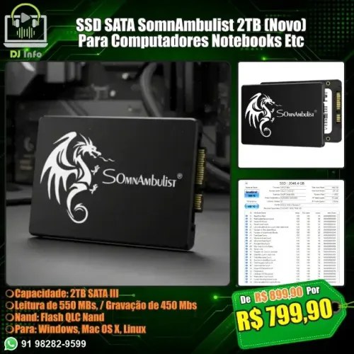 SSD SATA SomnAmbulist 2TB (Novo)