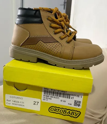 Bota Coturno Infantil Ortobaby, tamanho 27, usada apenas uma vez