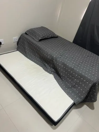 Cama box solteiro com baú e auxiliar