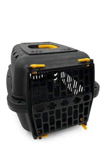Caixa de Transporte para Cães e Gatos Durapets - Preta com Amarelo - N° 2 - Seminova