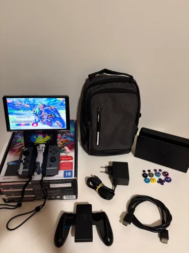 Nintendo Switch Oled - Versão Smash Bros (super conservado)