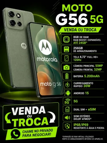 Moto g56 5g vendo ou  troco iPhone 