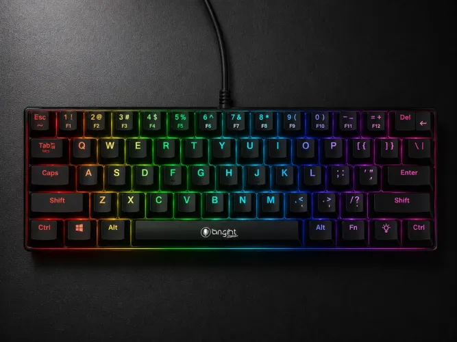 Teclado Mecânico Gamer Bright 60% RGB USB