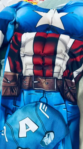 Fantasia Capitão America enchimento macacão
