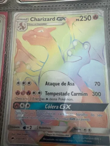 Figurinha Charizard Gx raimbow