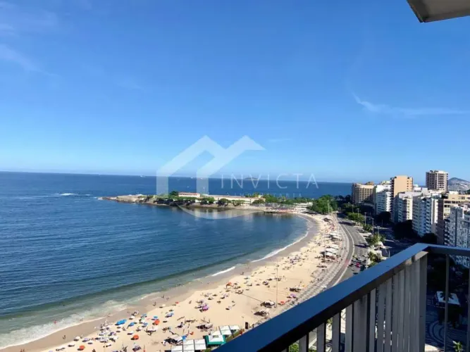 maravilhosa cobertura na avenida atlântica com vista frontal mar.