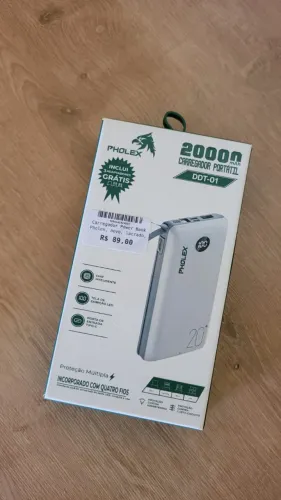 Carregador portátil Pholex, novo, lacrado, com garantia!