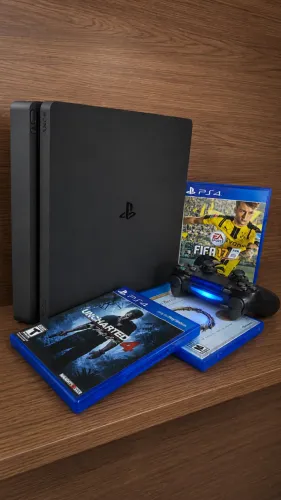 Ps4 Slim 500GB - 3 Jogos -1 Controle
