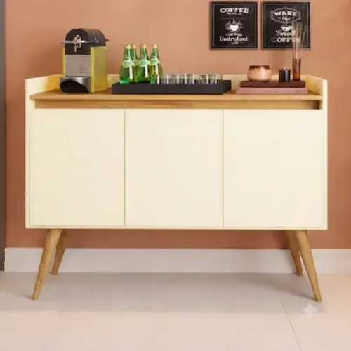 Buffet Gold Na Cor Perola/Mel Com 3 Portas Novo!