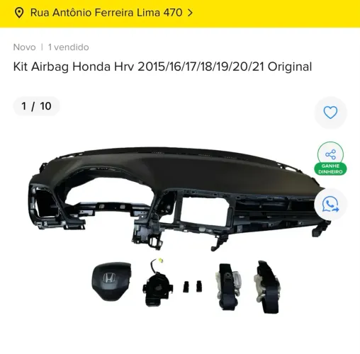 KIT AIRBAG HONDA HR-V 1.8 2019 2020 