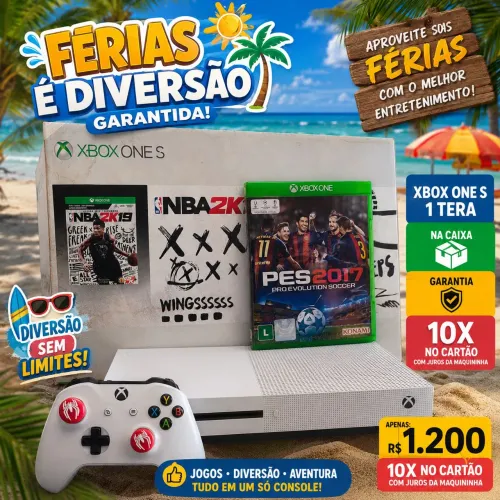 Xbox one s 1 tera de hd na caixa