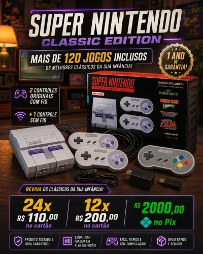 Super Nintendo Clássic Edition com mais de 120 jogos