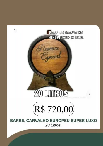 BARRIL CARVALHO SUPER LUXO 20 LITROS
