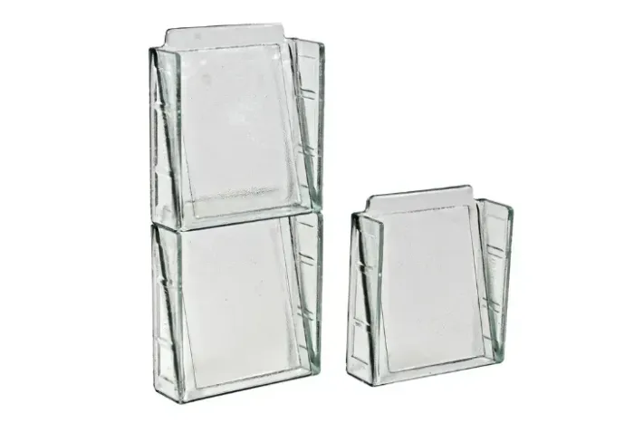 VENEZIANA DE VIDRO CRISTAL 20X20X06CM INCOLOR ELEMENTO VAZADO
