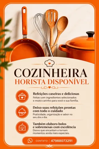 ? COZINHEIRA HORISTA DISPONÍVEL ?
