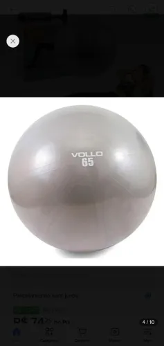 Bola Suíça para Pilates e Yoga Gym Ball com Bomba 65cm Vollo