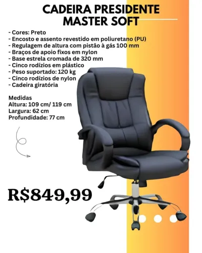 Cadeira Presidente Master(Pague na entrega)