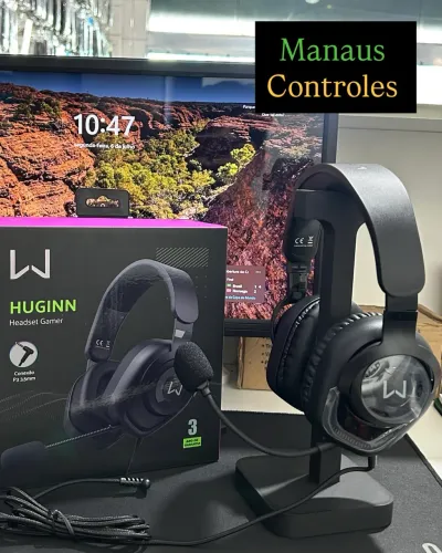 Fone Gamer P3 com Microfone Warrior Hugin - Promoção 