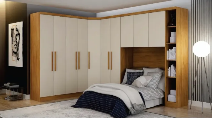 Conjunto Modular Rizon Plus - 100% MDF com Gavetas e Puxadores Amadeirados