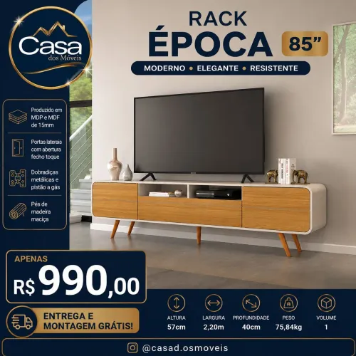 RACK época 85' polegadas