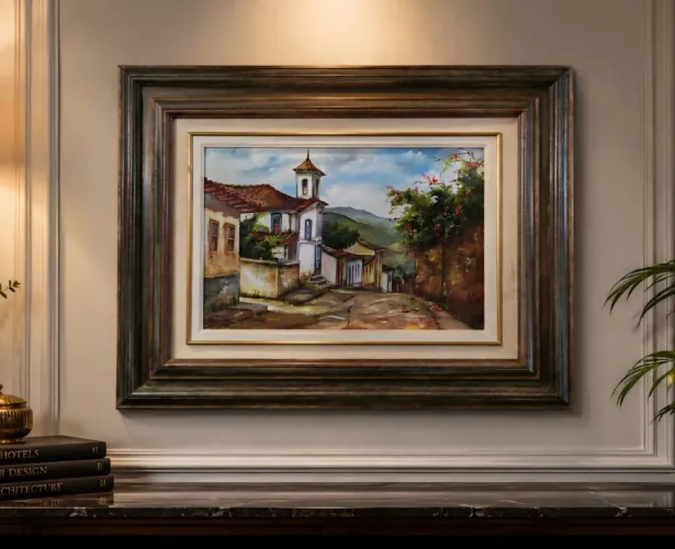 Quadro Decorativo Paisagem Colonial