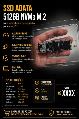 SSD NVMe ADATA 512GB M.2