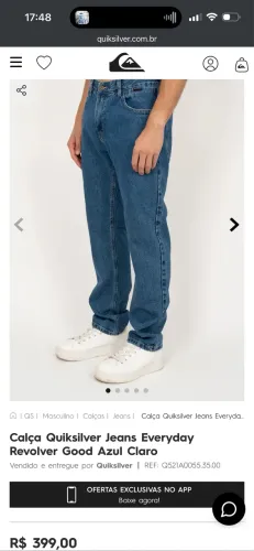 Barbada! Calças jeans masculinas RVCA e QuickSilver 