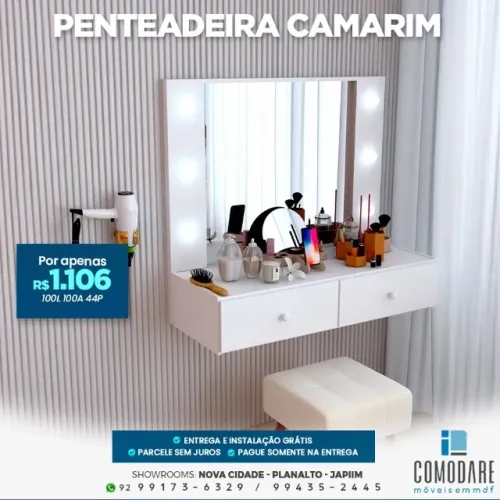 Penteadeira Camarim Suspensa com Gavetas - R$ 1.106