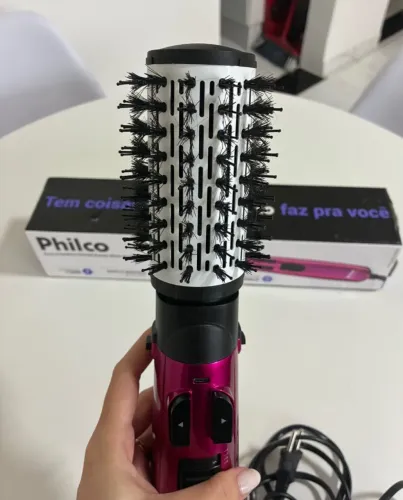 Escova Rotativa Philco Pec03r Beauty Shine Single 1100w Cor Rosa