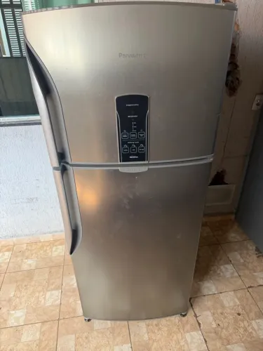 Geladeira Panasonic duplex inox frost free inverter toda original
