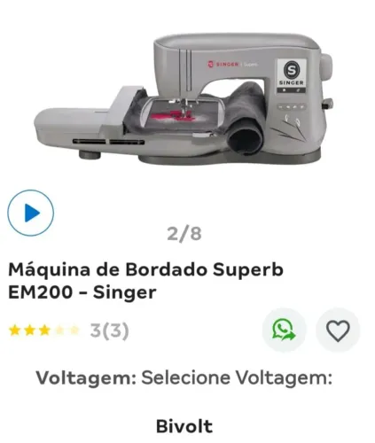 MAQUINA DE BORDAR ELETRÔNICA SINGER